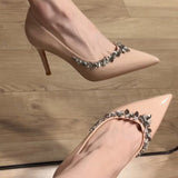 Korean Version Of Casual Dopamine High-Heeled Shoes 2025 Net Red New Fried Street High-Value Pointy Solid Single Shoes Women HZ0115