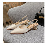 2025 Summer New High Heel Head Sharp Fashion Sandals Women's Thick Heel In The Single Shoes HZ0115