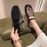 Soft Base Is Not Tired With Cold Slippers Summer New Fashion Design Woven Hollow Bag Head Slippers HZ0115