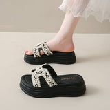 Daily High-Level Pearl Slippers Women's Summer Net Red Explosion Wearing Small Fragrant Wind Thick-Bottomed Drag Fashion Cool Slippers HZ0115