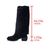 Coarse And Cowboy Boots 2025 New Autumn And Winter Large-Size High-Tube Trouser Boots HZ0115