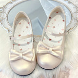 Cute Bow Lolita Shoes Lolita JK Small Leather Shoes 2025 New Round Head With Mary Jane Single Shoes HZ0115