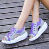 Slope Hed Sandals Women 2025 Summer New Large-Size Sports Sandals Laces With Rocking Soles HZ0115