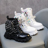 Boy And Girl Baby Fashion Pocket Martin Boots 2025 New Cute Round Head Side Zipper Short Fashion Boots HZ0115