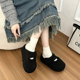 Thick Bottom Plus Velvet Head Wool Cotton Shoes Women 2025 Winter New Lamb Velvet Outside To Keep Warm Velocese Cotton Slippers HZ0115