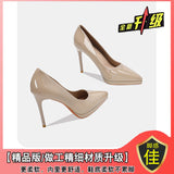 Thick-Bottomed Waterproof Waterproof Leather Tip-Skin Banquet Single-Shoe Women 2025 Autumn New 10Cm Fine Heel Ultra-High Heels HZ0115