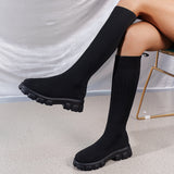 Autumn And Winter New Fashion Large-Size Women's Boots Elastic Flying Socks Cotton Cake Thick Bottom Martin Boots HZ0115