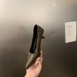 2025 Autumn And Winter New Pointed High-Heeled High-Heeled Shoes Leopard Print Fashion Commuting Low-Heeled Kitten Heel Single Shoes HZ0115