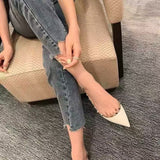 2025 Summer New Rivet With Buckle And Spring Bag Head Pointed Thick Helied Willow Shoes Sandals Women Wear HZ0115