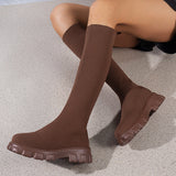 Autumn And Winter New Fashion Large-Size Women's Boots Elastic Flying Socks Cotton Cake Thick Bottom Martin Boots HZ0115