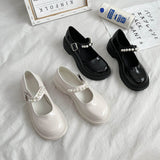 French Retro British Style Small Leather Shoes Women 2025 Spring New Beaded Fairy With Thick-Soled Mary Jane Single Shoes HZ0115