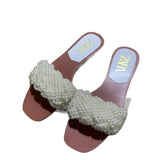 ZA2025 Flat Shoes Spring New Fashion Splip Slippers Pearl With Color Fe Temperament Single Shoes Women HZ0115