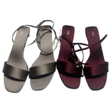 ZA Home 2025 New Women's Shoes Low Heel Temperament Korean Version Of Low-Heeled Sandals Simple Word With Two Wearing Sandals HZ0115