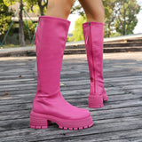 Long-Sleeve Boots Female Knight Boots 2025 New Elastic Thin Boots Thick Bottom High Boots Small But Knee Boots HZ0115