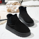 Add Velvet Round Head Jacket Cotton Boots 2025 Autumn And Winter New Large-Size Thick Snow Boots Women's Leisure HZ0115