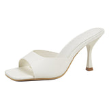 Painted Leather High And Cool Slippers 2025 New Summer Match With The Side Toe Sexy Wearing Slippers HZ0115