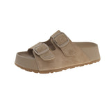 2025 New Korean Version Of Fish Mouth Thick Bottom Leisure Side Buckle Boken Foot Outside Wearing Beach Slippers Woman HZ0115