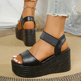 Heel Sandals Women 2025 Summer Fashion Thick-Soled Loose Cake With 9 Cm Word With Large Women's Shoes HZ0115