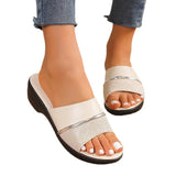 Large-Size Thick-Bottomed Toe Slippere Female Slope And Cold Slippers HZ0115