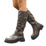 Rival Trouser Boots Women 2025 Thin Thick Bottom Punk Wind But Knee Boots High-Sleeches Knight Boots HZ0115