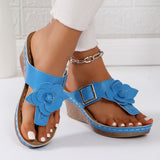 Large-Size Clip Toe Cool Slippers Women Fashion Wear Summer New National Wind Flowers Slope And Beach Slippers HZ0115