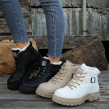 2025 New Autumn And Winter Ladies Keep Warm Martin Boots Plus Velvet Thick And Thick-Bottomed Short Boots Shoes HZ0115