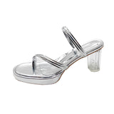 Slippers Women's Summer High Heel New 2025 Fish Mouth Waterproof Table Thick-Soled Cool Slippers Women's Coarse Heel Heel Fashion Shoes HZ0115