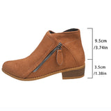 Tling-Faced Martin Boots 2025 Autumn And Winter New Coarse Heel Side Zipper Large Size 43 Yards Female Short Boots HZ0115