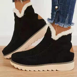 New Thick Solid Color Warm Velvet Snow Boots Women Retro Cotton Boots Home Large Cotton Shoes Women's Boots HZ0115