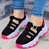 Large-Size Thick-Bottomed Buckle With Casual Sandals 2025 New Thick Low Round Head Hollow Single Shoe HZ0115