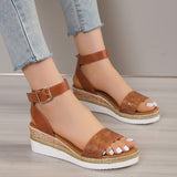 Slope Sandals Women 2025 New Summer Size With High Heel Thick Soles Lightweight Sandals HZ0115