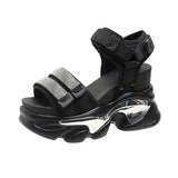 10Cm Thick-Soled Sandals 2025 New Magic Sticky Toe Loose Pastry Bottom Sports Leisure Dad Sandals HZ0115