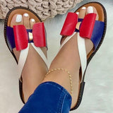 2025 Spring And Summer New Flat Bottoms Flat Bow Bow Lady Cool Slippers Large Size Women's Shoes HZ0115