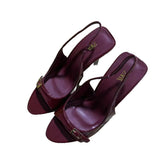 ZA2025 New Spring Tip-Tape Thin High Heels Wine Red Elegant Belt Buckle With High Heels HZ0115