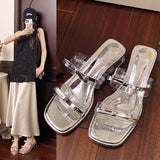 New Fashion Thick Heel Bow Transparent High Heels In The Summer Of 2025 HZ0115