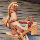 Sandals Women In The Summer Of 2025 New Korean Version Of The Fish Mouth Coarse Buckle With Large-Size High-Heeled Sandals HZ0115