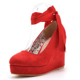 11 Cm Women's Shoes Round Head Waterproof Table Slope Single Shoes Roman Strapped Slope Single Shoes Spring And Autumn Single Shoes Women's Thick-Soled Shoes HZ0115