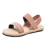 Sandals Women 2025 Spring New Flat Bottom Students Roman Shoes Beach Sandals Soft Soles Of Large Women's Shoes HZ0115