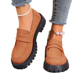 2025 Autumn New Lefu Shoes Casual British Style Women's Shoes Thick Heel Thick Soles Feet Retro Large Size Women's Shoes HZ0115