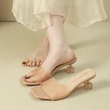 2025 Summer New One-Word French Simple And Comfortable Gentle Evening Wind Retro High-Sliflip Slippers Woman HZ0115