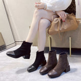 Martin Boots Women's Autumn 2025 British Style Coarse And Retro Short Boots Before The Zipper Boots Children Retro Style Increased HZ0115