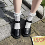 Spring And Summer 2025 JK Uniform Shoes To Increase The Thick Bottom Of The Student Mary Jane High-Heeled Retro Single Shoes English HZ0115