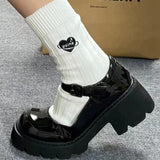 Coarse Heel Thick Sole Shoes Small Leather Shoes Women Fashion High Heel Lolita Shoes 2025 New JK Shoes Retro Mary Treasure Shoes HZ0115