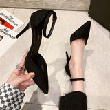 One-×Ölink Buckle Single Shoe 2025 New Spring And Autumn High Heels Women Pointed Black Fine And Professional OL Women's Trend HZ0115