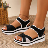 Large-Size New Sandals Women's Large-Size Thick-Bottomed Flat-Bottomed Magic Stick Daily Leisure Beach Sandals HZ0115