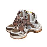 2025 New Bow-Shaped Bridge Bottom Sneakers Spring, Summer, Autumn And Winter Tide Brand Small White Shoes Super Fire Fried Street Old Dad Shoes HZ0115