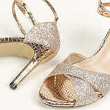 Ms. Gretel Cross Ankle With Round Head Slender Sandals Party High Heels Fine Heel Female Heel HZ0115