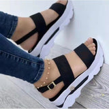 New 2025 Slope And Casual Buckle Beach Sandals And Roman Style Sandals Women HZ0115