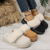 National Cotton Slippers Lady Winter Home Wearing Retro Anti-Slip Thick Bottom Plus Velvet Warm Moon Shoes HZ0115
