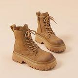 Martin Boots Women Vintage 2025 Autumn/Winter New Thick Short Boots Yinglen Soft-Bottomed Brown Locomotive Boots HZ0115